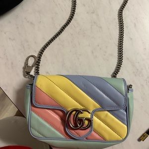 GG Marmont Small Shoulder Bag in Pastel Multicolour